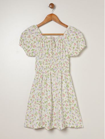 Vestido Anarruga Juvenil Para Menina - AZUL