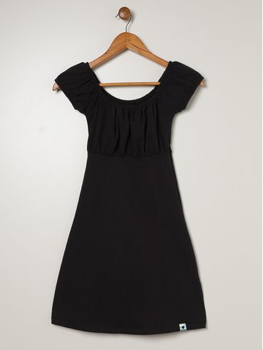 Vestido Juvenil Para Menina - PRETO