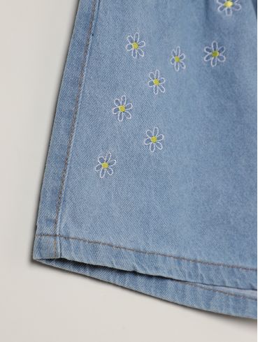 Short Jeans Juvenil Para Menina - AZUL
