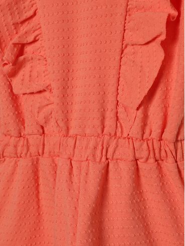 Macacão Malha Infantil Para Menina - CORAL