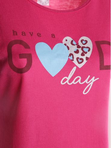 Pijama Curto Canelado Feminino PINK