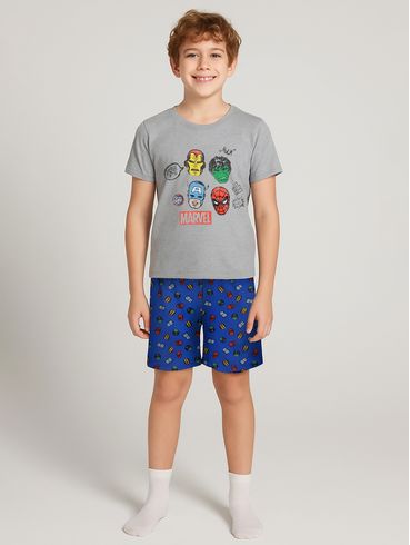 Pijama Avengers Juvenil Para Menino - CINZA