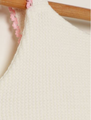 Vestido 3 Marias Mix Tecidos Infantil Para Menina- OFF WHITE