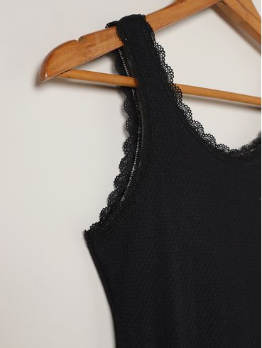 Vestido Malha Juvenil Para Menina - PRETO