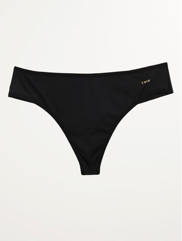 Calcinha Tanga Microfibra Fio Duplo Feminina PRETO
