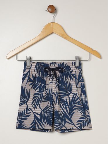 Bermuda Estampada Infantil Para Menino - CAQUI