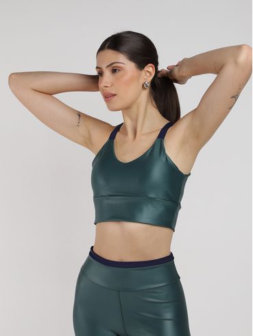 Top Fitness Cirrê Vels Feminino VERDE