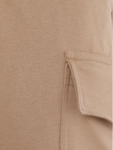 Bermuda Moletom Cargo Masculina BEGE