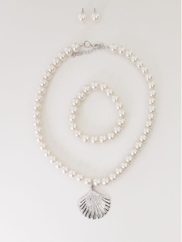 Conjunto Colar Brinco e Pulseira PRATA