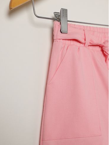 Short Sarja Amarração Infantil Para Menina ROSA