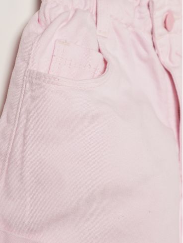 Short Sarja Clochard Infantil Para Menina- ROSA CLARO