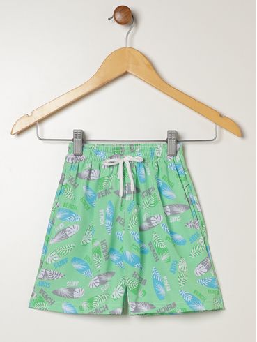 Bermuda Tactel Sublimado Infantil Para Menino - VERDE