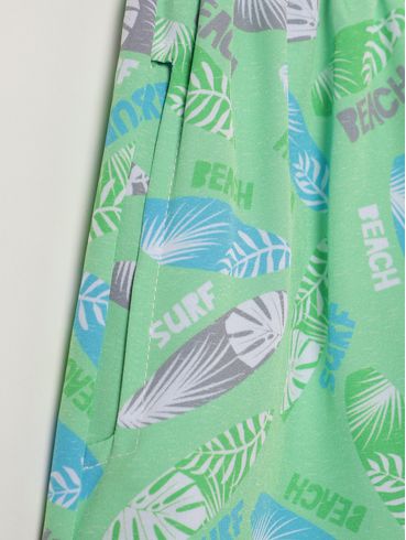 Bermuda Tactel Sublimado Infantil Para Menino - VERDE
