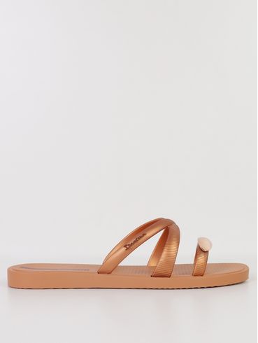 Chinelo Metal Chic Ipanema Feminino MARROM/DOURADO
