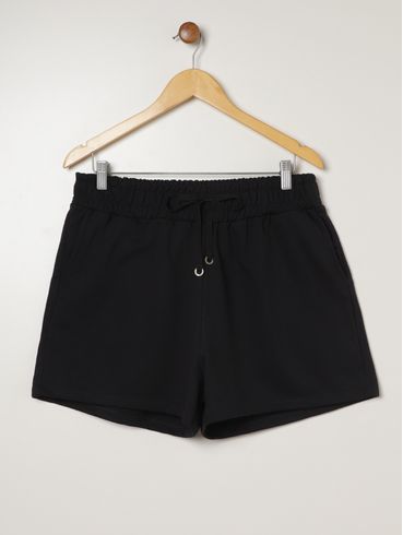 Short Moletinho Plus Size Feminino PRETO