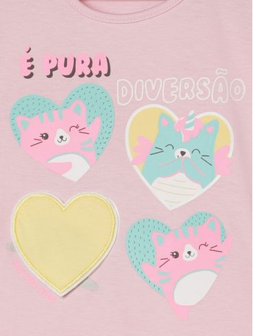 Pijama Curto Infantil Para Menina - ROSA CLARO