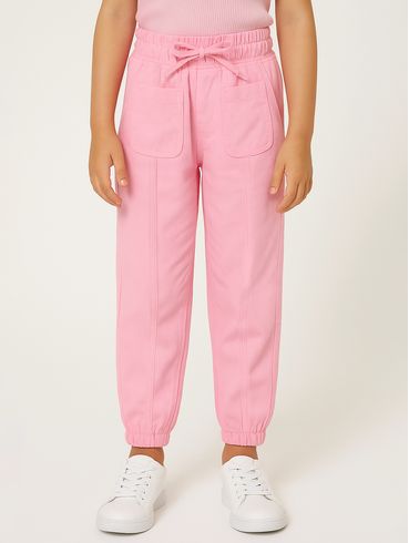 Calça Sarja Jogger Infantil Para Menina - ROSA