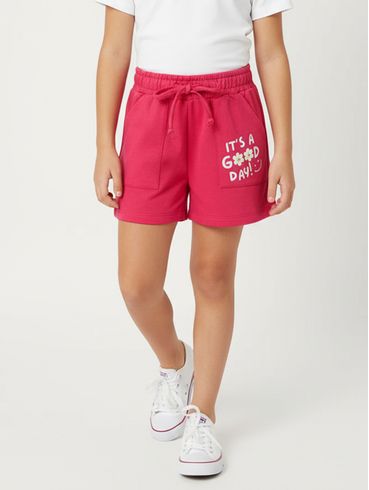 Short Moletinho Juvenil Para Menina - PINK