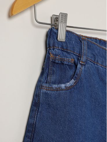 Short Jeans Juvenil Para Menina - AZUL
