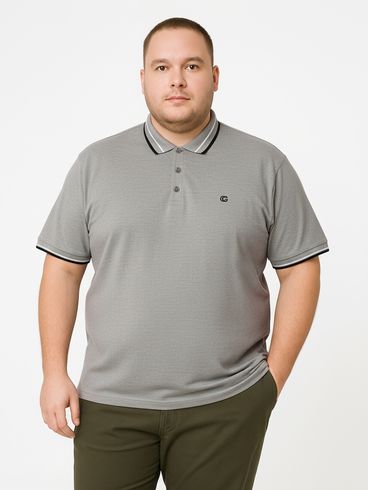 Polo Manga Curta Plus Size Masculina CINZA