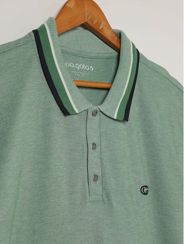 Polo Manga Curta Plus Size Masculina VERDE