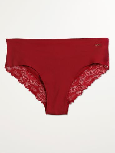 Calcinha Biquíni  Laser Detalhe Em Renda Feminina VERMELHO