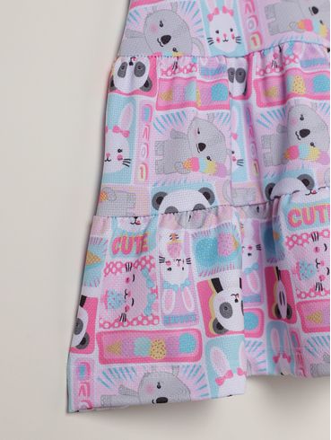 Vestido Texturizado Infantil Para Menina - PINK