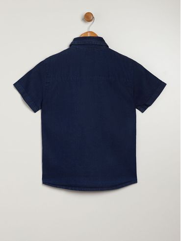 Camisa Manga Curta Juvenil Para Menino - AZUL