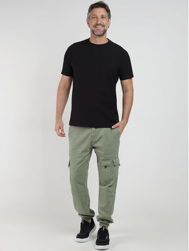 Calça Sarja Cargo Jogger Masculina VERDE CLARO