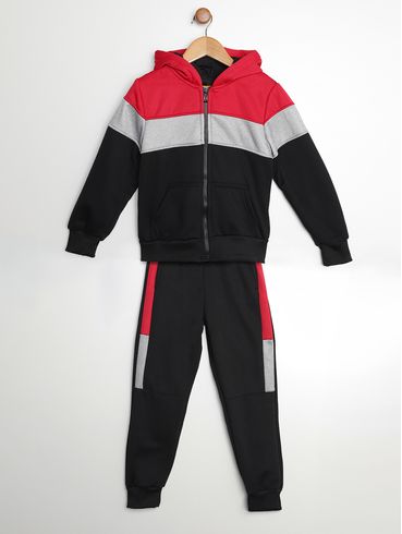 Agasalho Malha Com Capuz Infantil Para Menino - PRETO