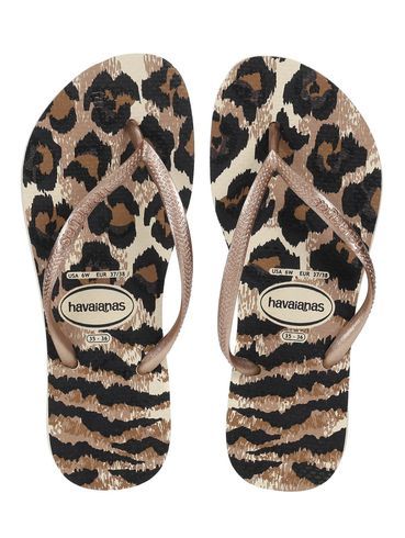 Chinelo Havaianas Slim Animals Feminino Bege/Marrom