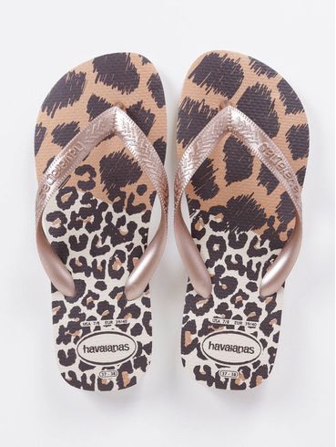 Chinelo Feminino Havaianas Top Animals Bege/Rose