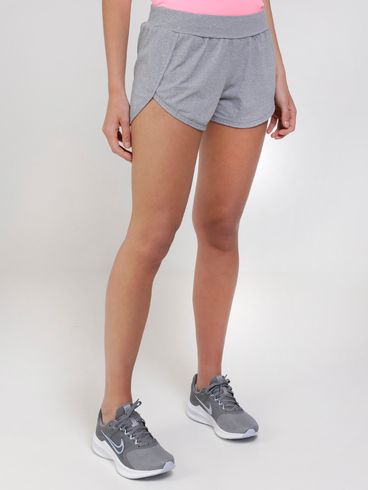 Short Esportivo Feminino Cinza Claro