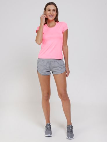 Short Esportivo Feminino Cinza Claro