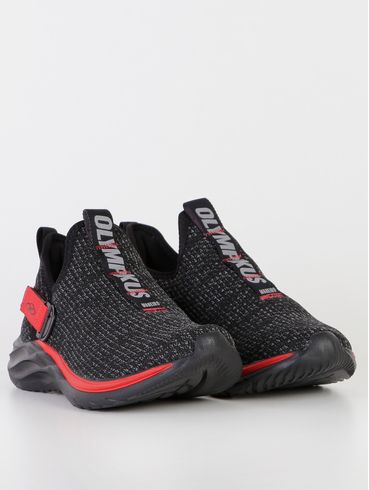 Tênis Esportivo Olympikus Juvenil Para Menino - Preto/Vermelho