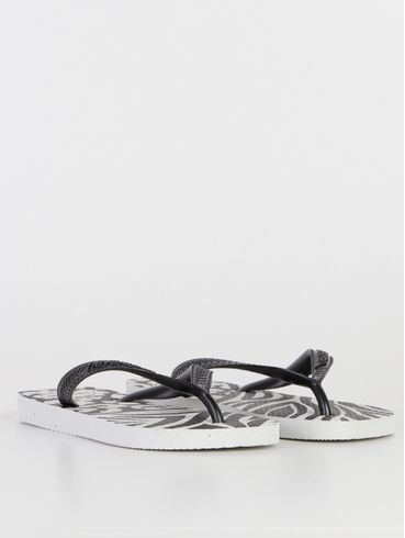 Chinelo Feminino Havaianas Top Animals Branco/Preto