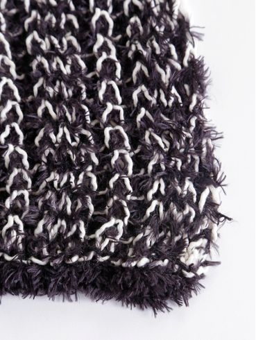 Cachecol Tricot com Pelinhos Feminino Preto