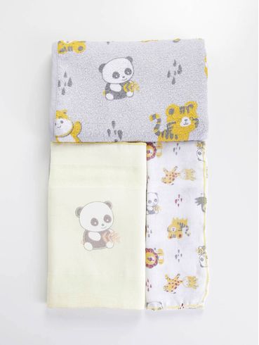 Jogo de Banho Infantil Para Bebê - Cinza