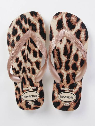 Chinelo Feminino Havaianas Top Animals Rose/Bege