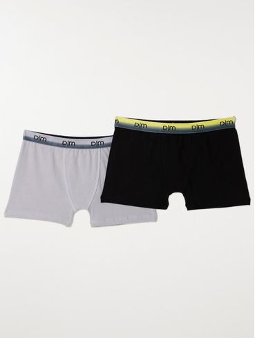 Kit com 02 Cuecas Masculinas Boxer Cinza/Preto