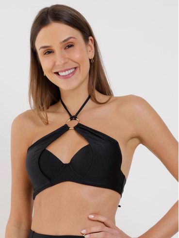 Biquíni Top Com Bojo Feminino Preto