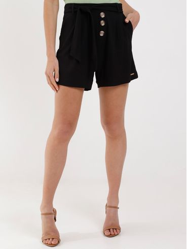 Short com Amarração Feminino Preto