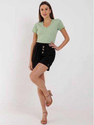 Short com Amarração Feminino Preto
