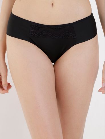 Kit com 02 Calcinhas Femininas Branco/Preto