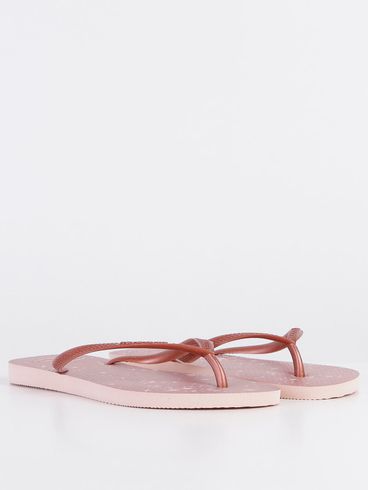 Chinelo Havaianas Slim Gloss Feminino Rosa/Dourado