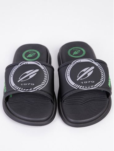 Chinelo Slide Mormaii Quiver Juvenil Para Menino - Preto/Cinza