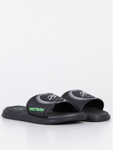 Chinelo Slide Mormaii Quiver Juvenil Para Menino - Preto/Cinza