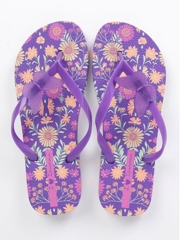 Chinelo Ipanema Belle Floral Feminino Roxo