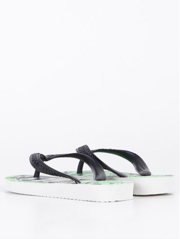 Chinelo Havaianas Ben 10 Infantil Para Menino - Branco/Preto