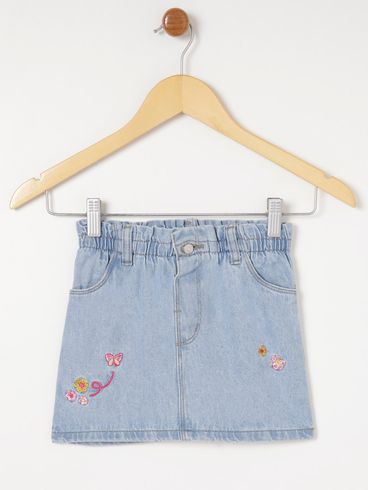 Saia Jeans Infantil Para Menina - Azul